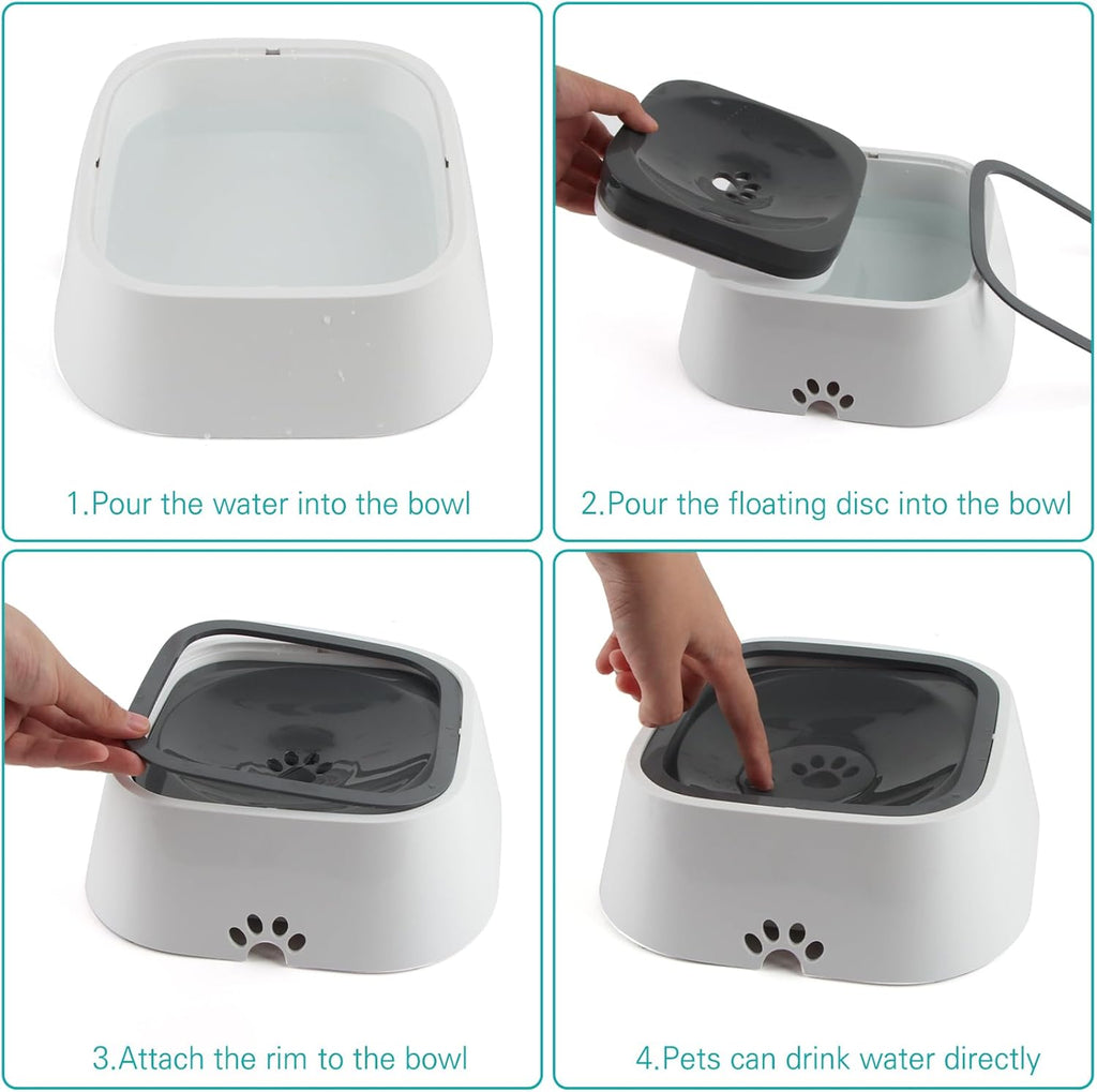 Trinknapf Auslaufsicher Katze,  1.5L Kein Verschütten Auslaufsicher Hundenapf, Wassernapf Für Hunde anti Schwapp, Anti-Schwapp Wasserspender Für Haustiere & Innen & Draußen & Auto
