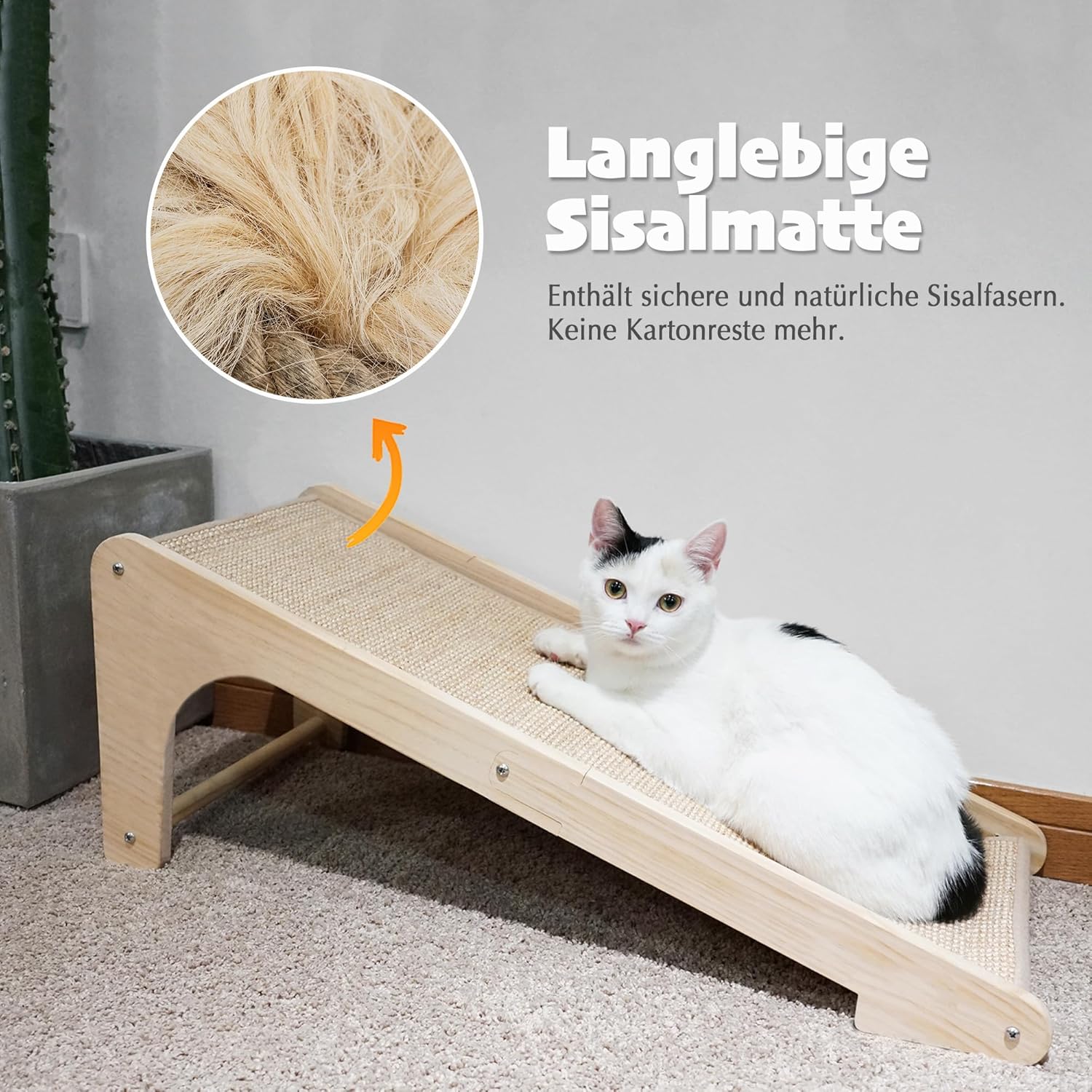 PETKARAY Kratzbrett Katze, 68 Cm Hohe L-Förmiger Sisal Kratzsäule, Dual-Use Kratzpads Für Katzen, Katzenkratzbrett Für Wand Und Ecke (Mit Katzenminze, Mausspielzeug)