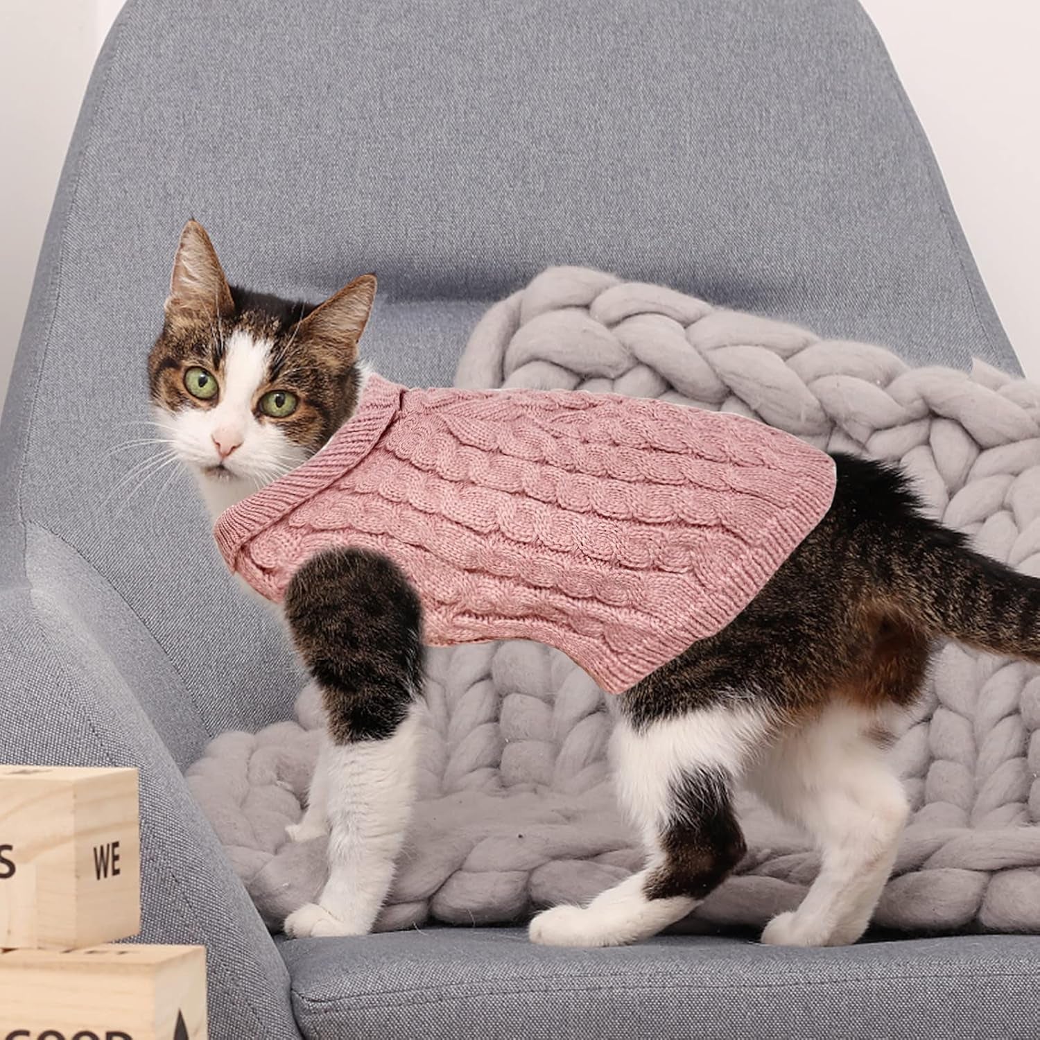 Hundepullover Haustier Pullove, Winter Warmer Hund Katzenpullover, Kleine Hunde Rollkragen Strickpullover, Strickpullover Oberbekleidung Für Kleine Mittelgroße Hunde Und Katzen(Rosa S)